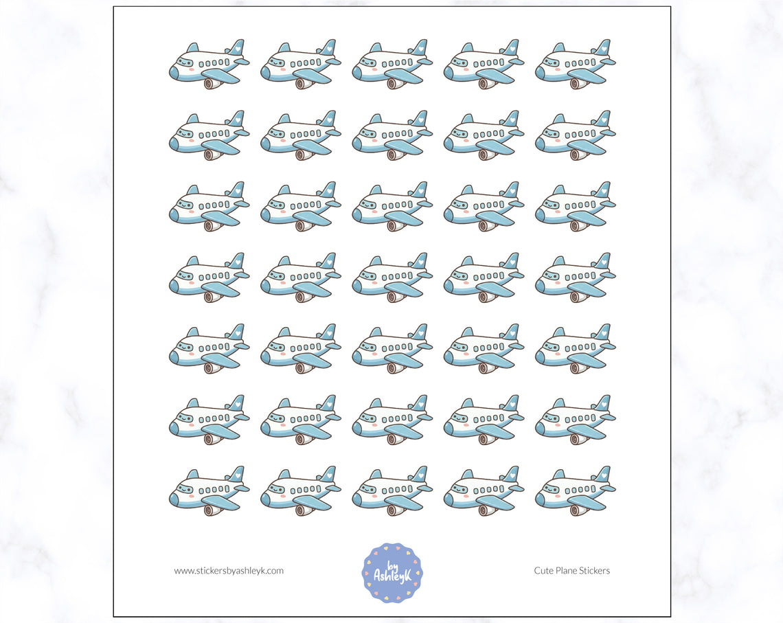 Cute Plane Planner Stickers