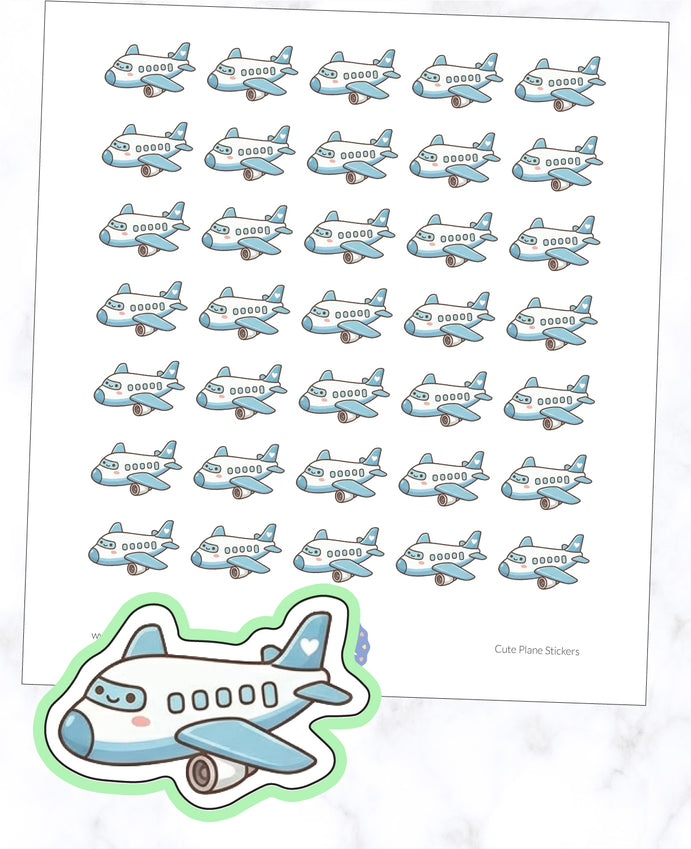 Cute Plane Planner Stickers
