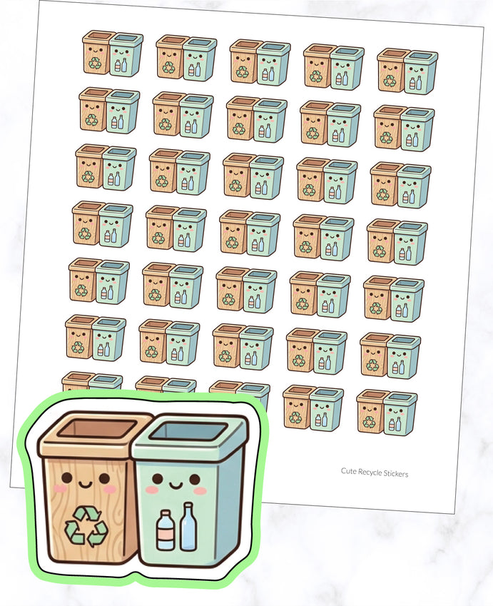 Cute Recycle Planner Stickers