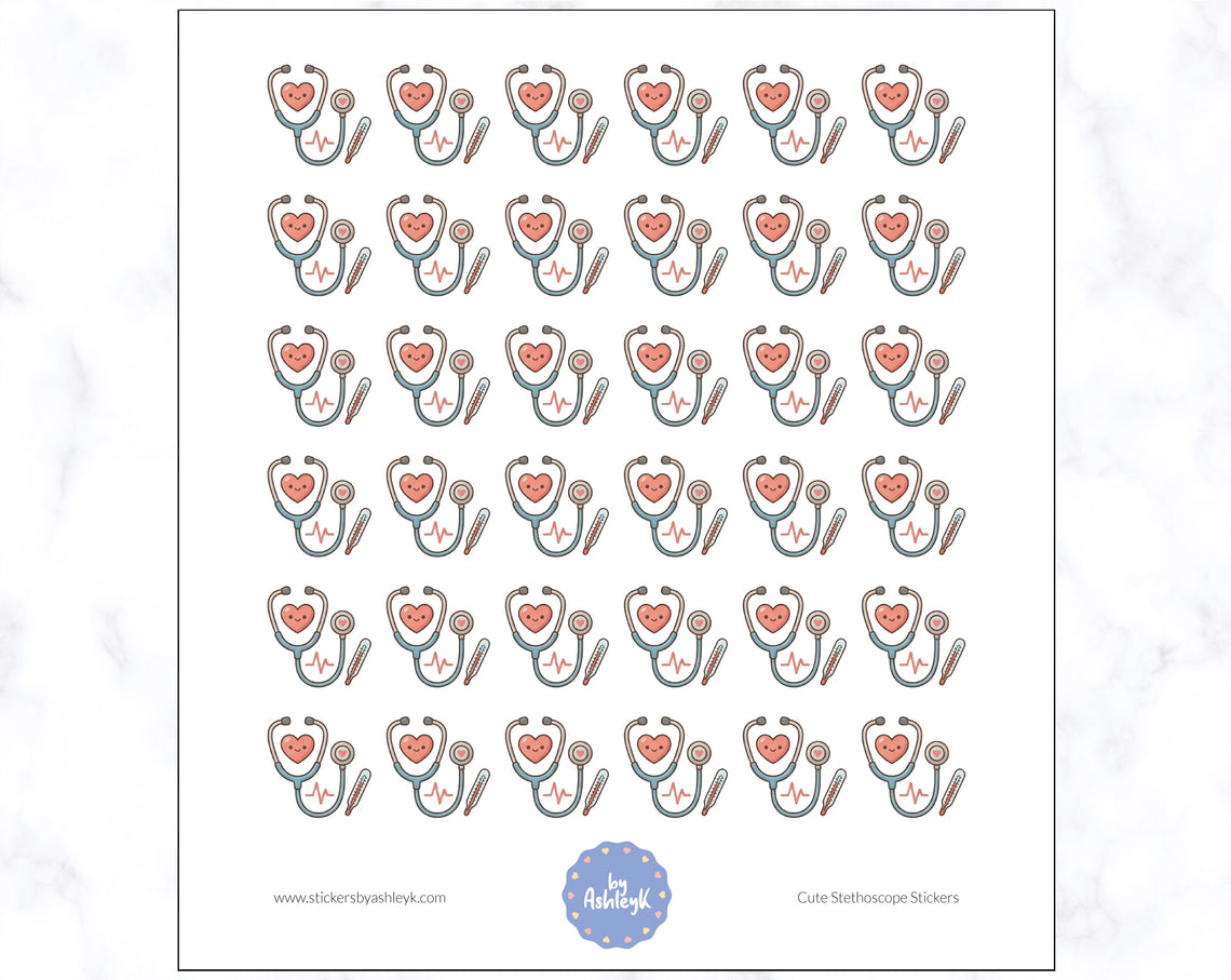 Cute Stethoscope Planner Stickers