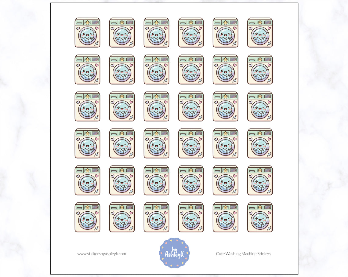 Cute Washing Machine Planner Stickers