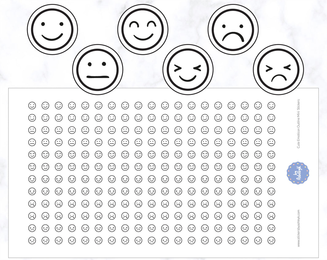 Mini Outline Cute Emoticon Stickers