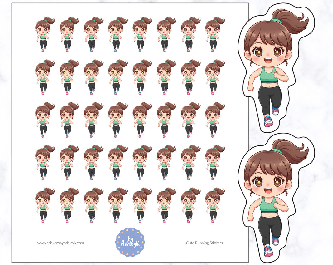 Cute Running Planner Stickers