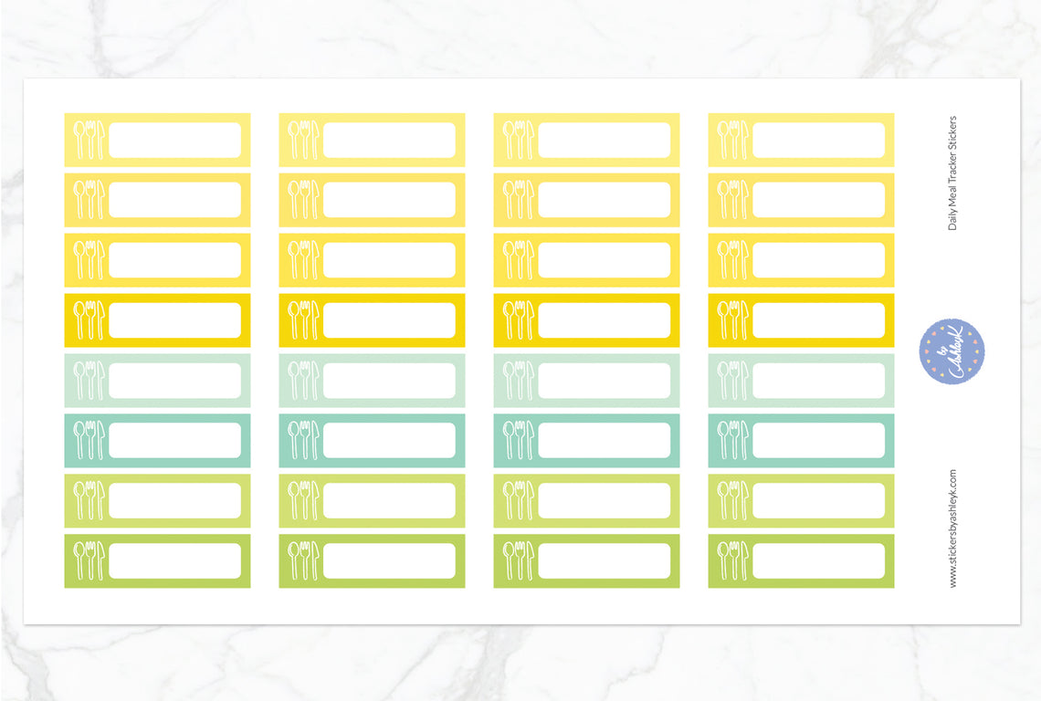 Daily Meal Tracker Stickers - Lemon&Lime