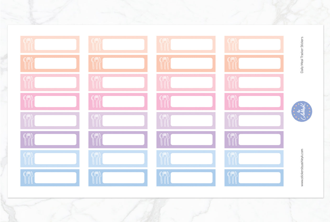 Daily Meal Tracker Stickers - Pastel Sunset