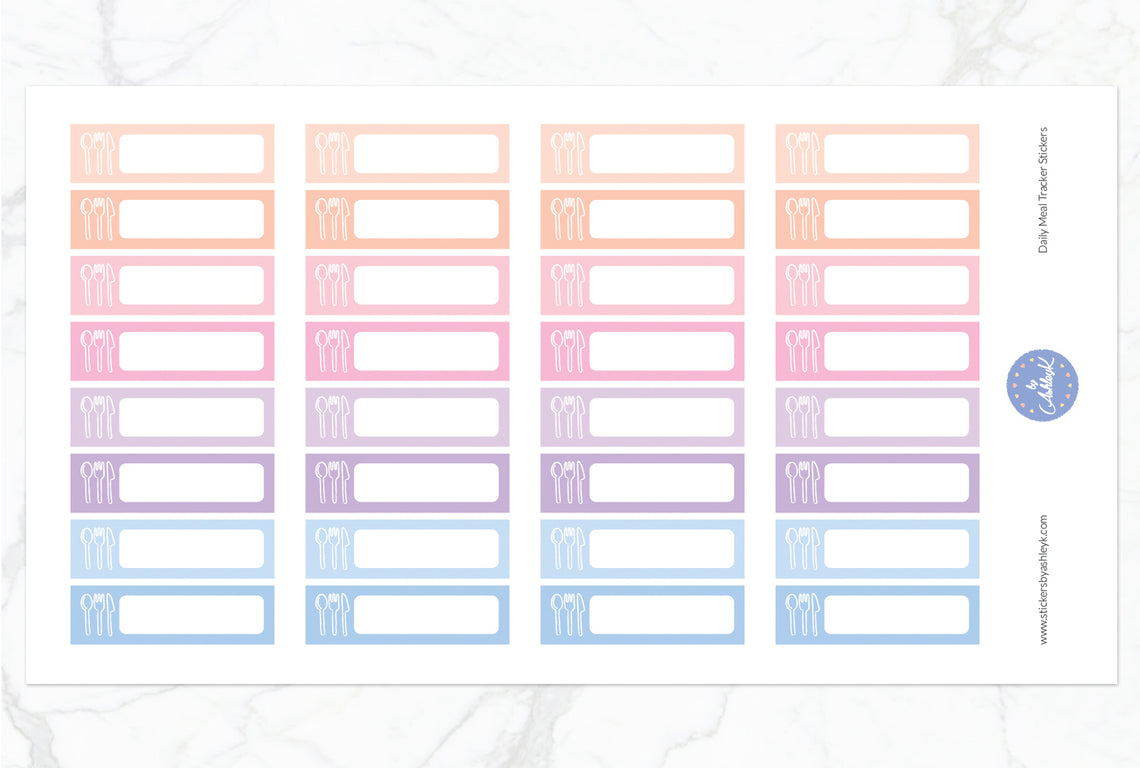 Daily Meal Tracker Stickers - Pastel Sunset