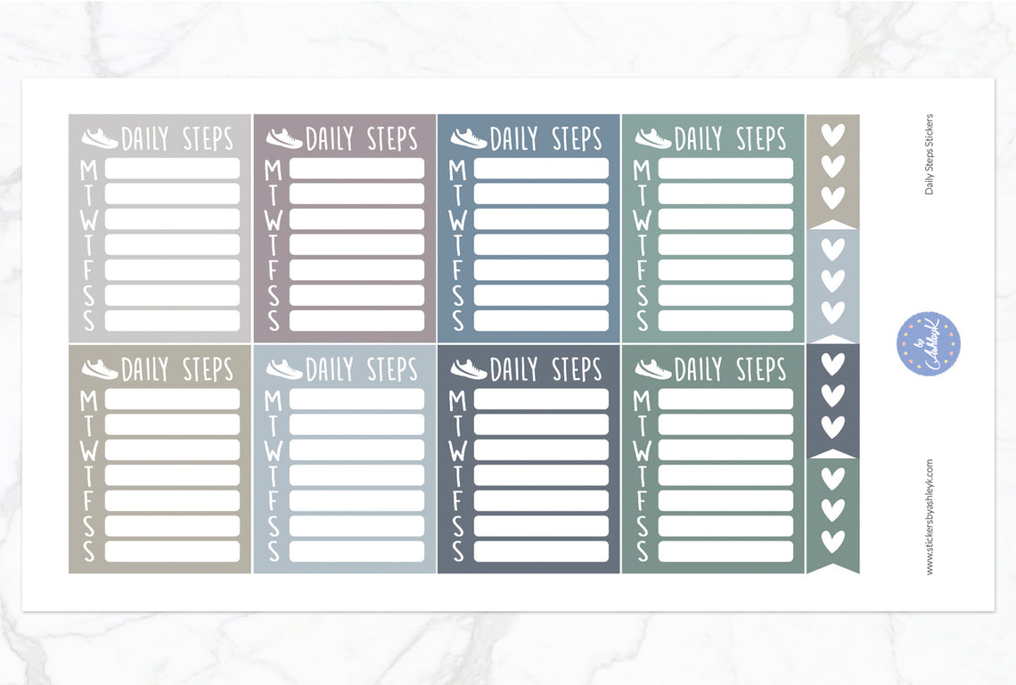 Daily Steps Planner Stickers - Modern Neutral