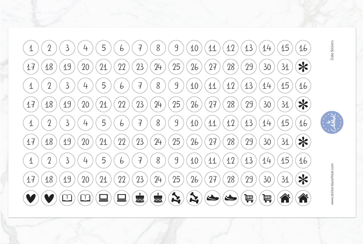 Date Stickers 1 – Stickers by AshleyK