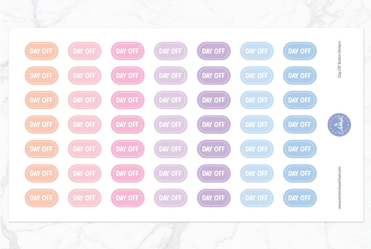 Day Off Button Stickers – Stickers by AshleyK