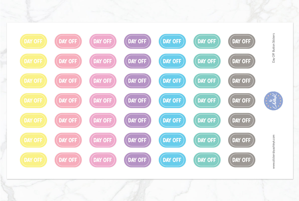 Day Off Button Stickers – Stickers by AshleyK