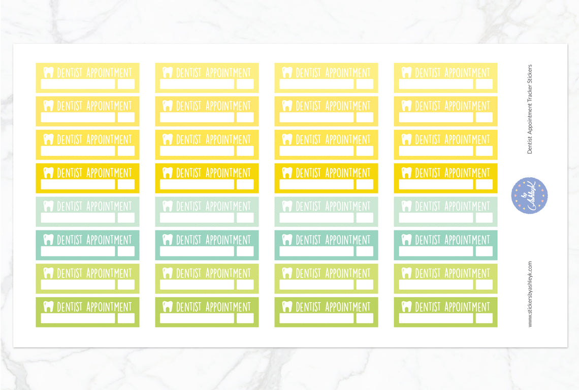 Dentist Appointment Tracker Stickers - Lemon&Lime