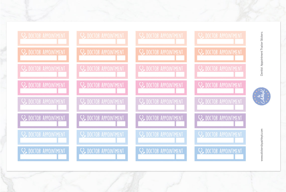 Doctor Appointment Tracker Stickers - Pastel Sunset