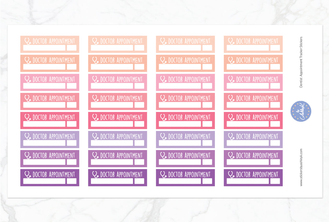 Doctor Appointment Tracker Stickers - Raspberry