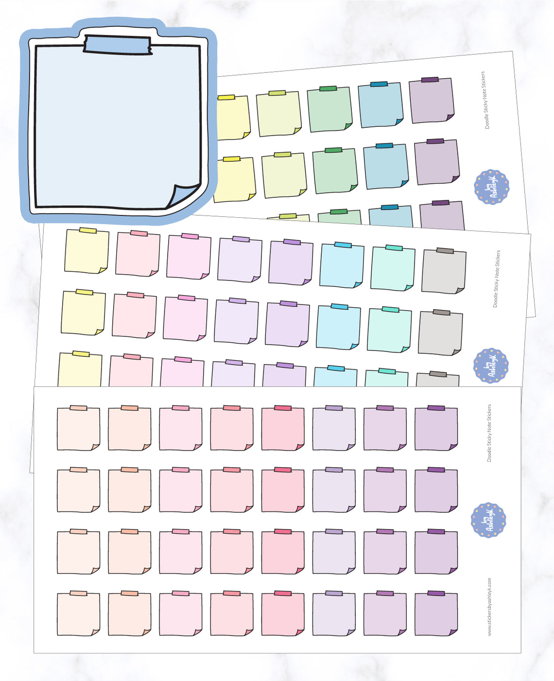 Doodle Sticky Note Stickers