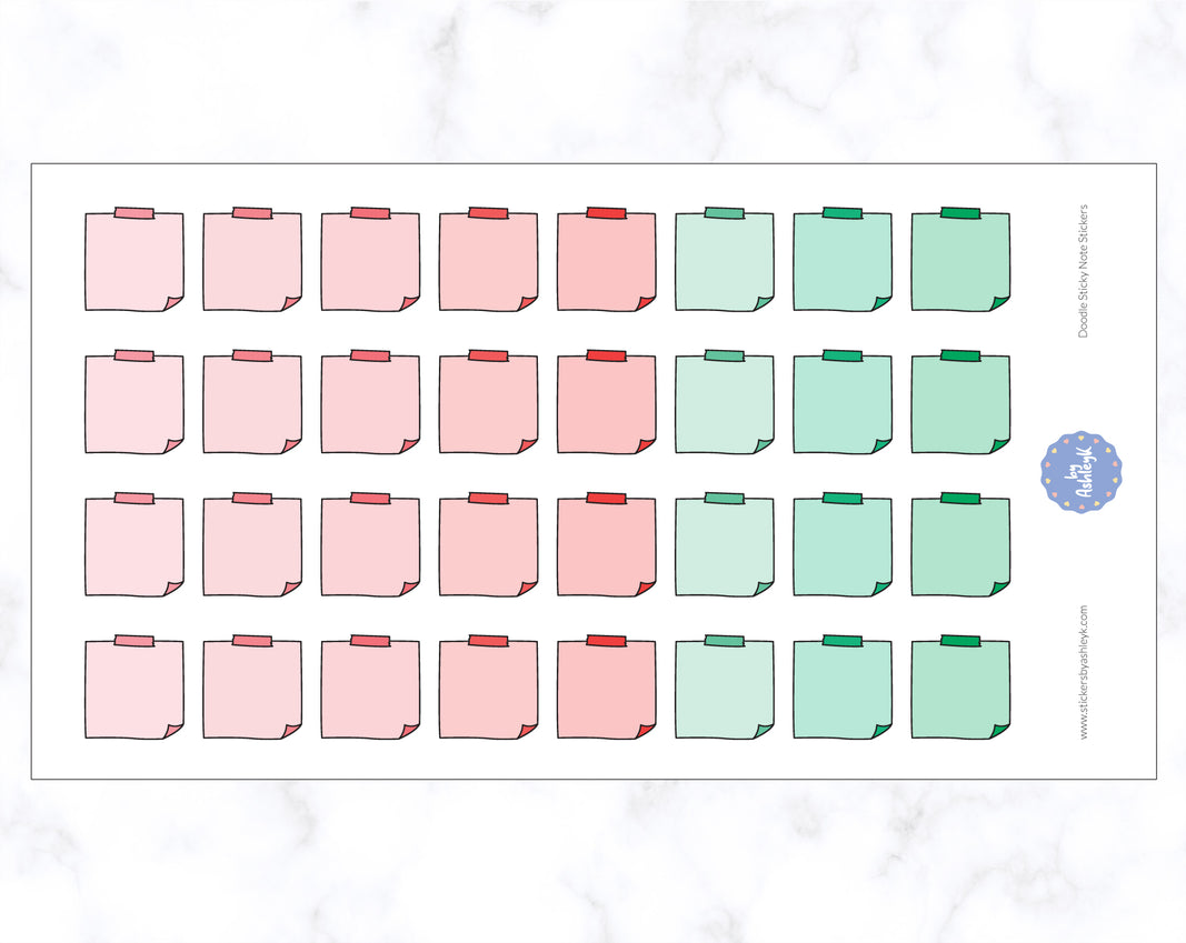 Doodle Sticky Note Stickers - Watermelon