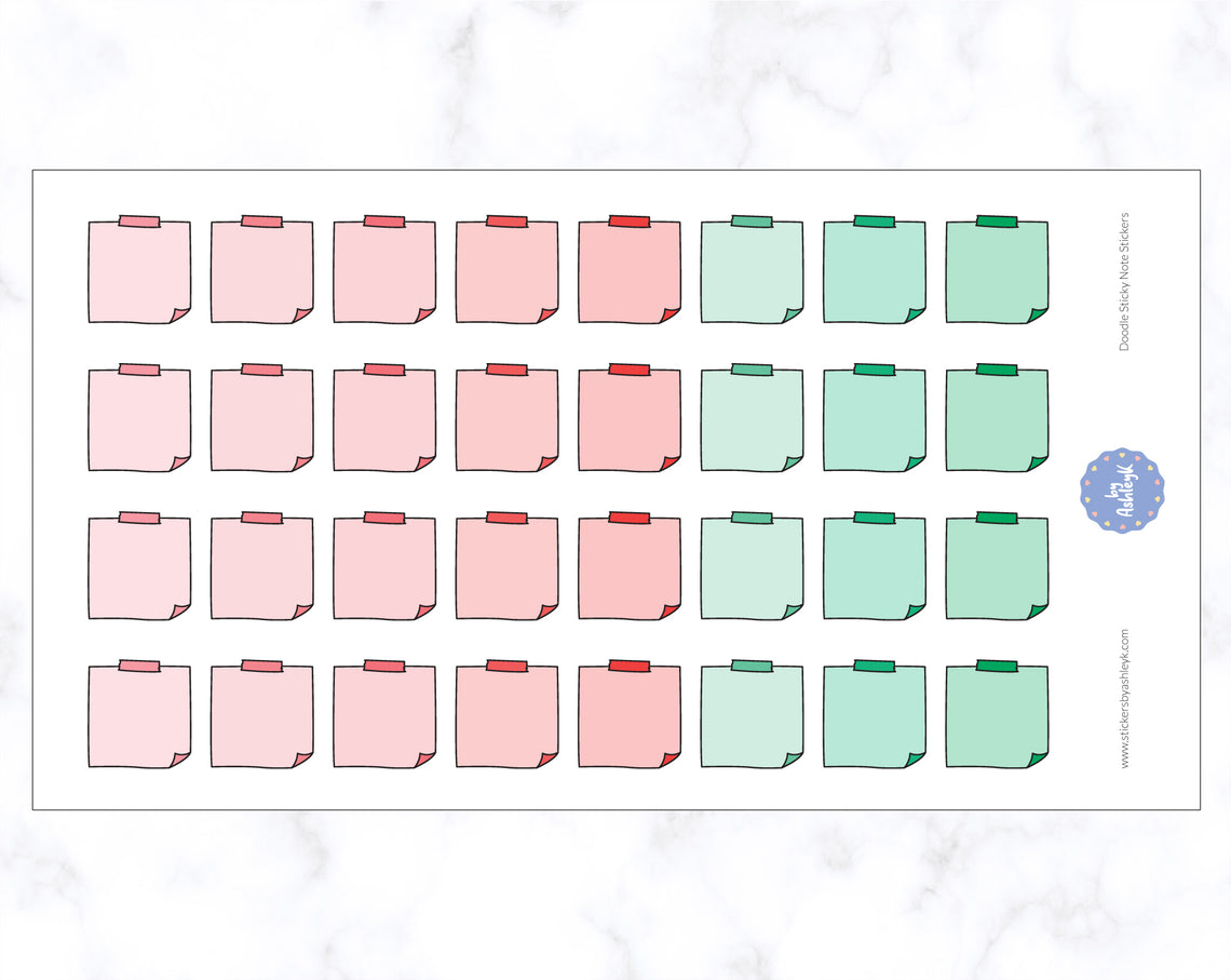 Doodle Sticky Note Stickers - Watermelon