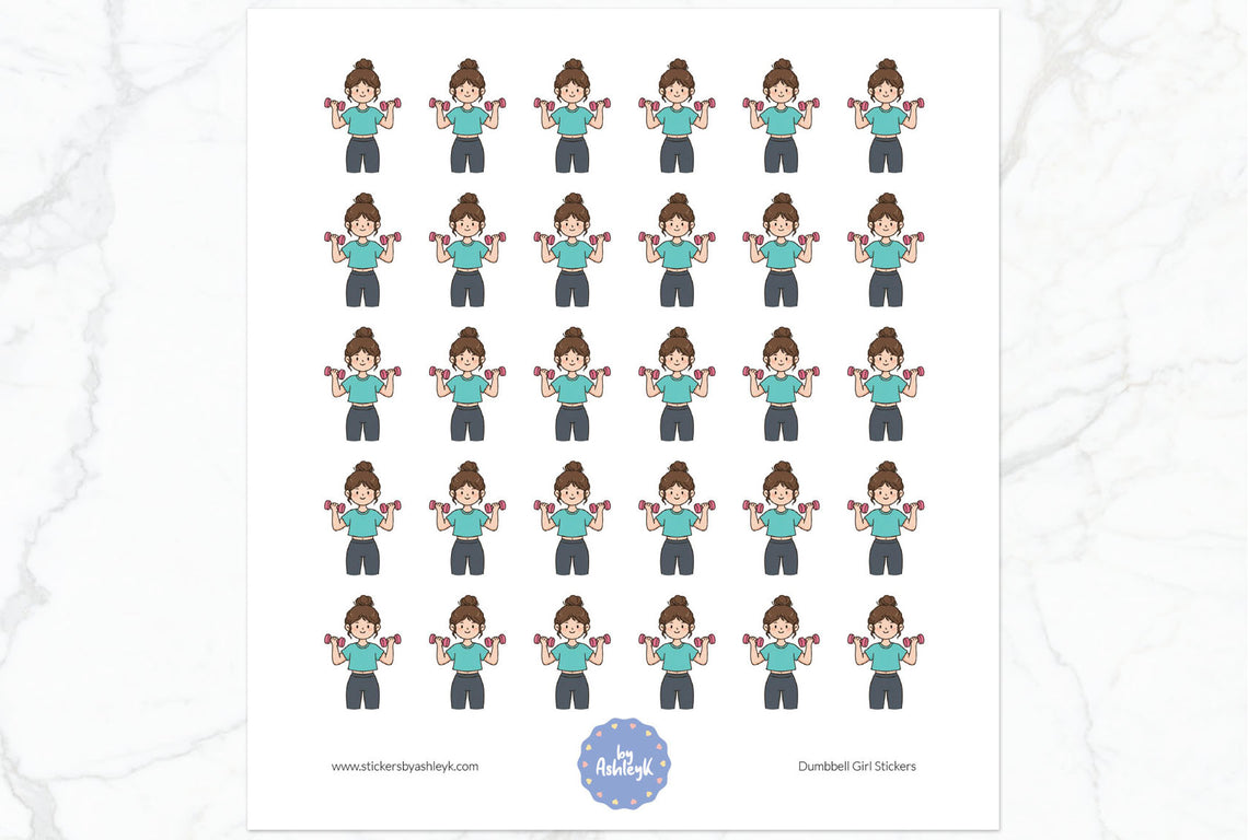 Dumbbell Girl Stickers