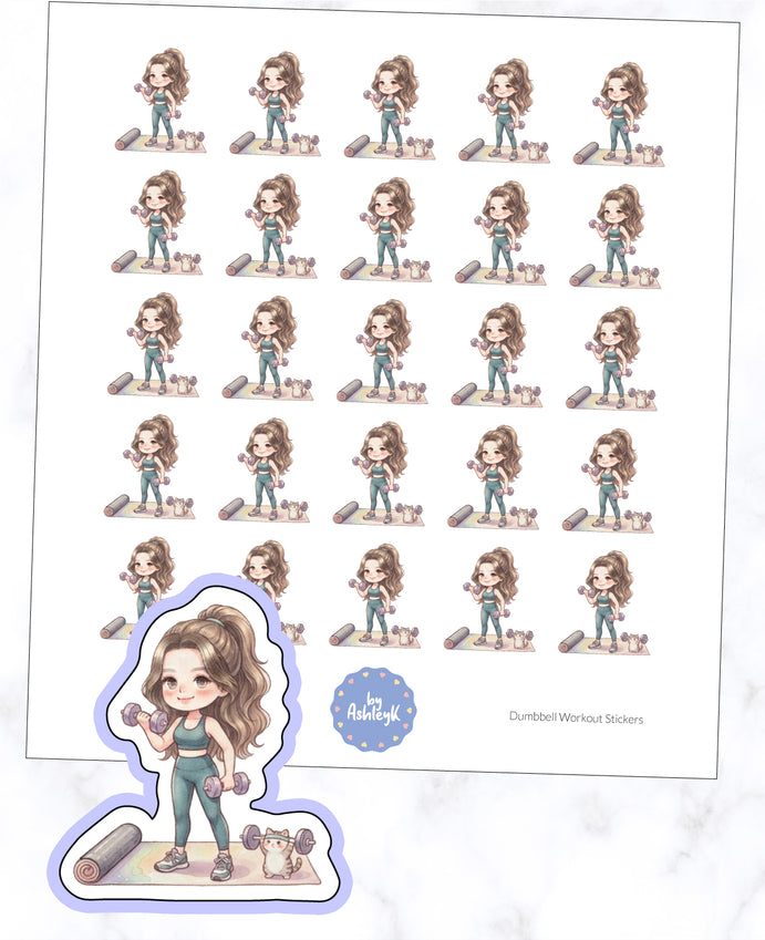 Dumbbell Workout Planner Stickers