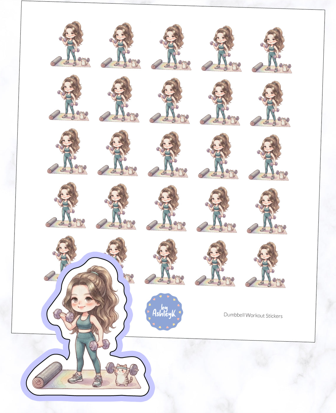 Dumbbell Workout Planner Stickers