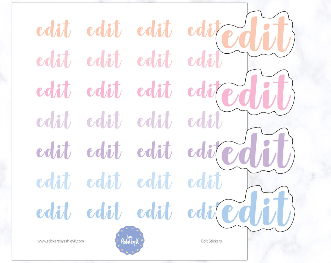 Edit Lettering Planner Stickers