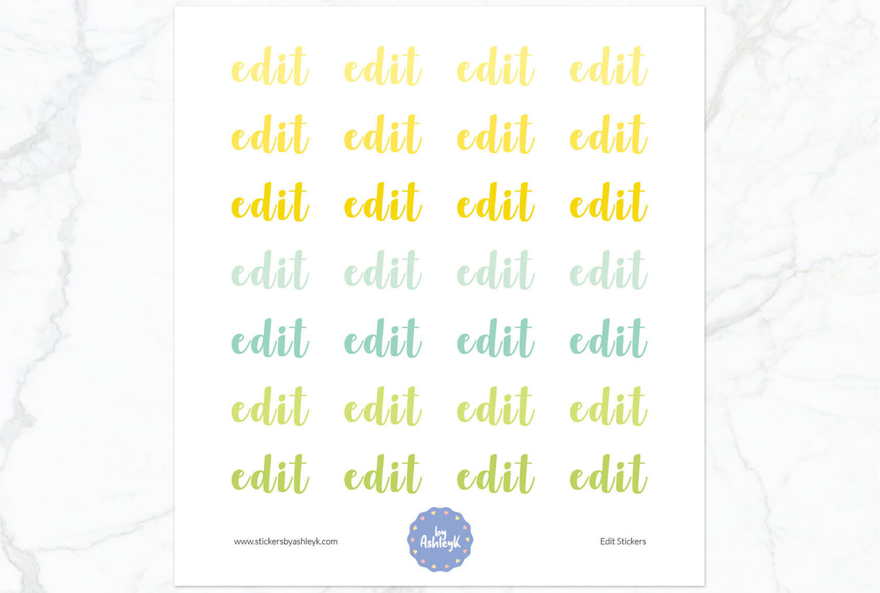 Edit Lettering Planner Stickers - Lemon&Lime