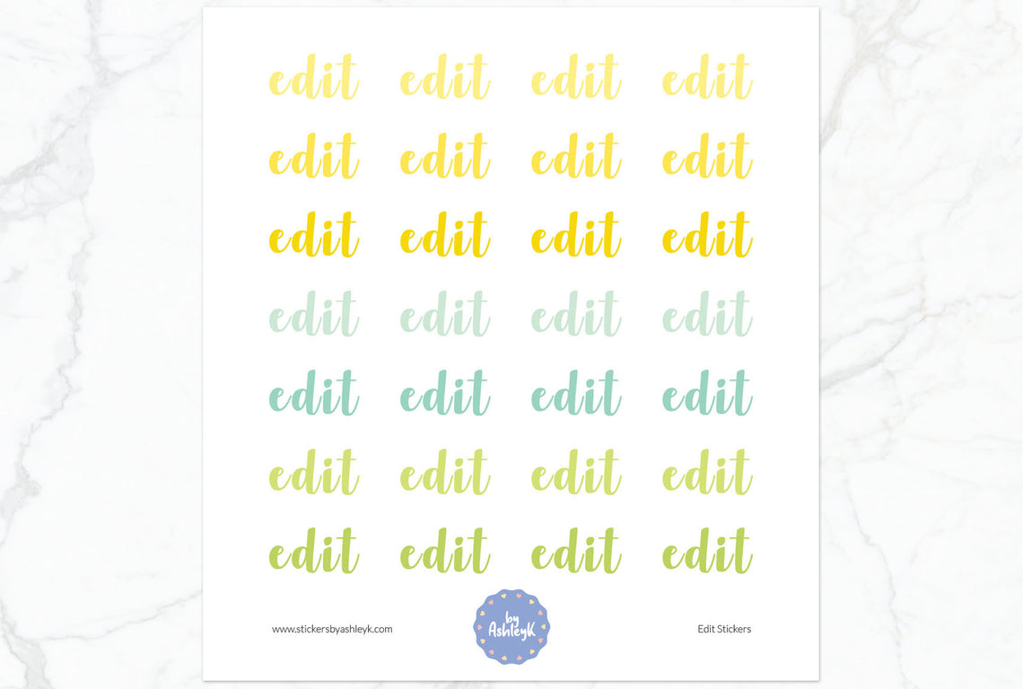 Edit Lettering Planner Stickers - Lemon&Lime