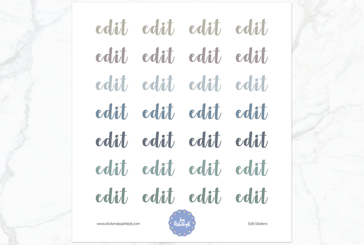 Edit Lettering Planner Stickers - Modern Neutral