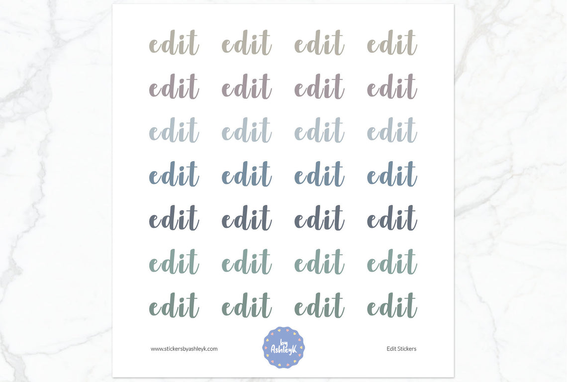 Edit Lettering Planner Stickers - Modern Neutral