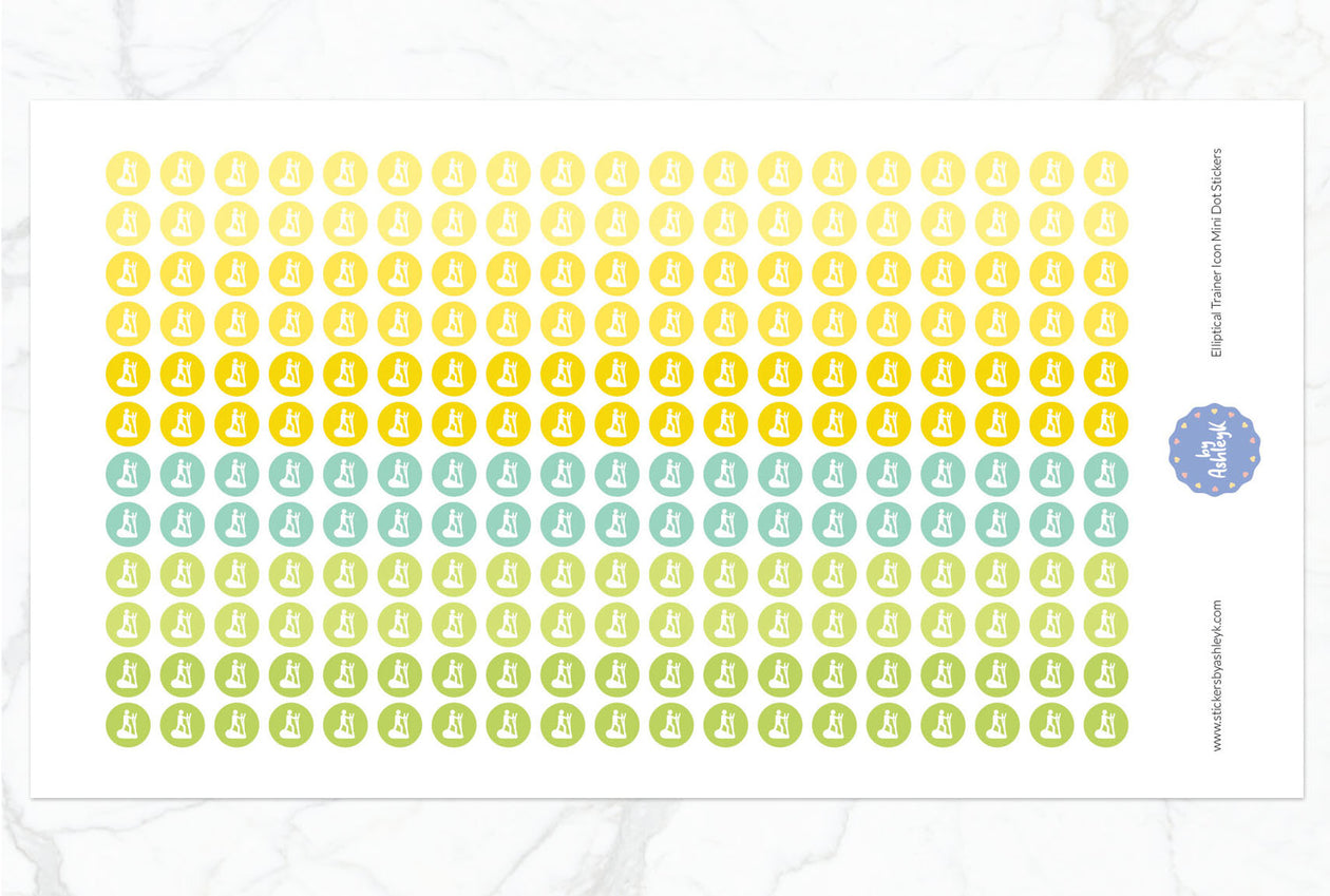 Elliptical Trainer Icon Mini Dot Planner Stickers - Lemon&Lime