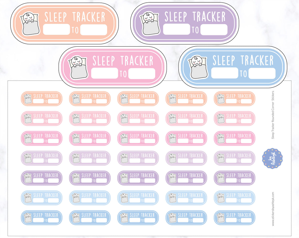Emoji Sleep Tracker Rounded Corner Planner Stickers 