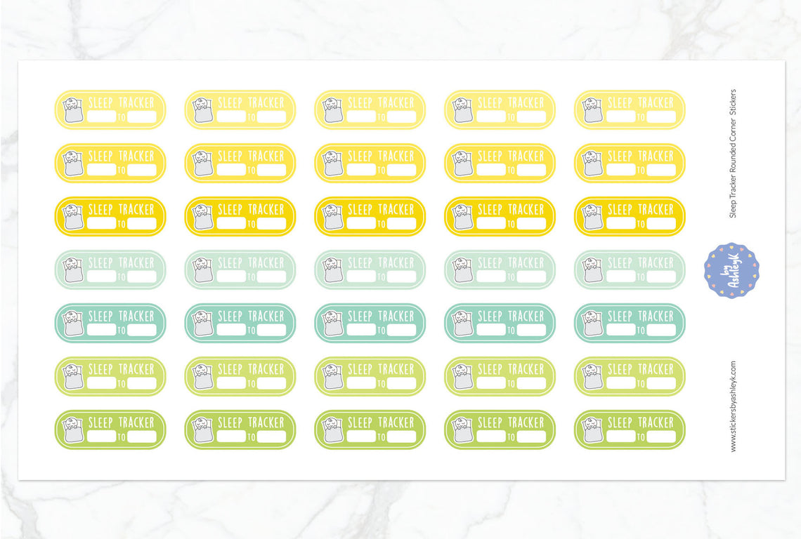 Emoji Sleep Tracker Rounded Corner Planner Stickers - Lemon&Lime