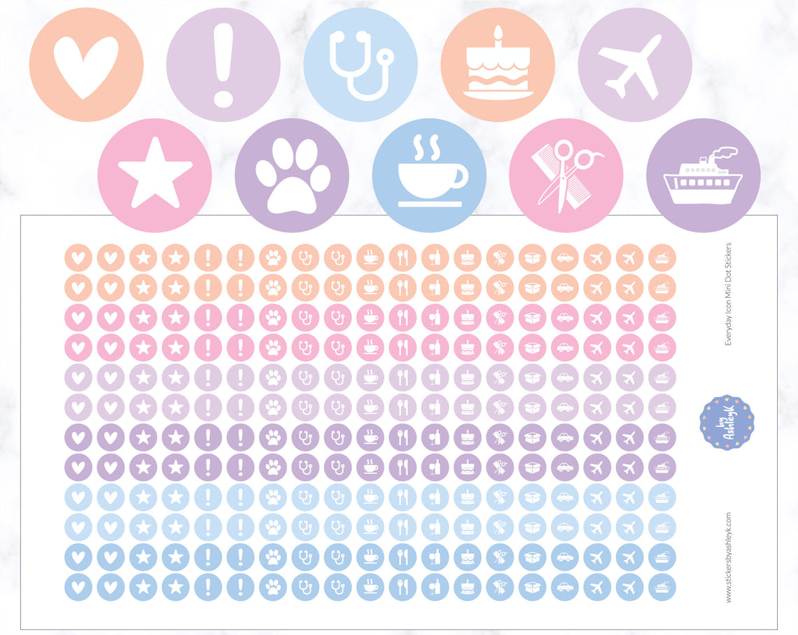 Everyday Icon Mini Dot Planner Stickers 