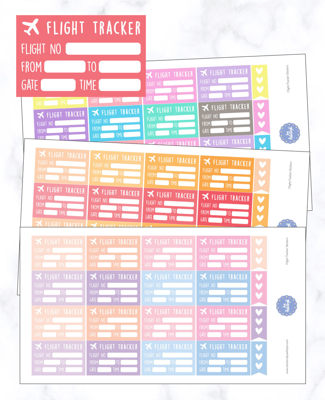 Flight Tracker Planner Stickers