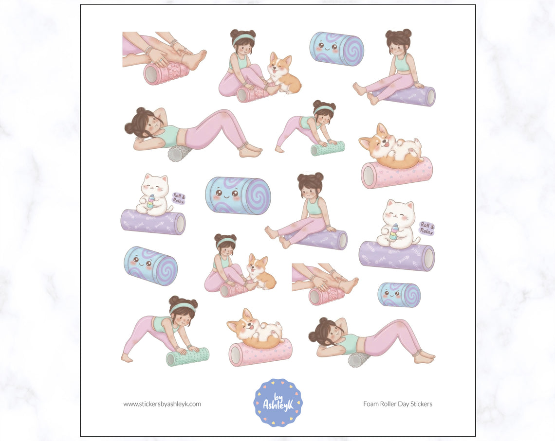 Foam Roller Day Planner Stickers