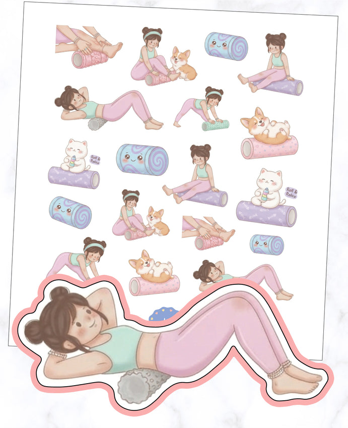 Foam Roller Day Planner Stickers