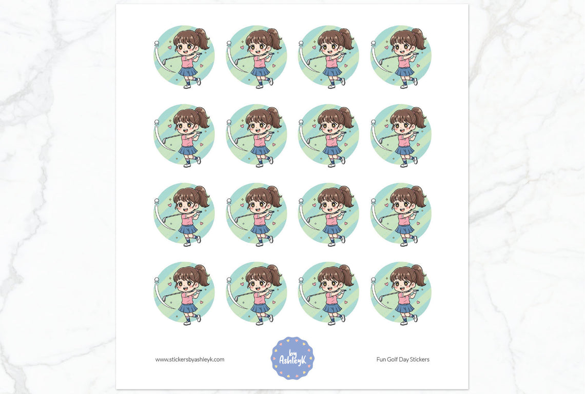 Fun Golf Day Planner Stickers