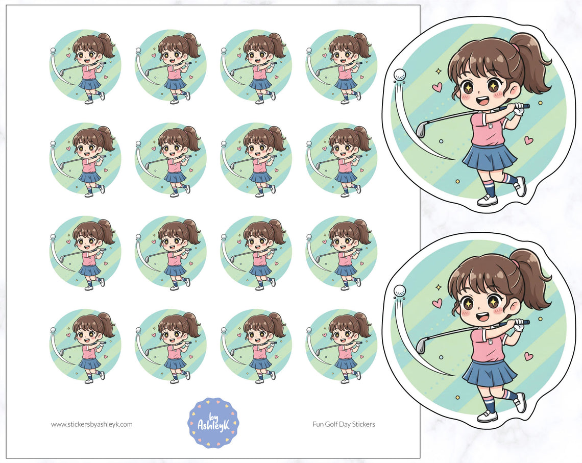 Fun Golf Day Planner Stickers