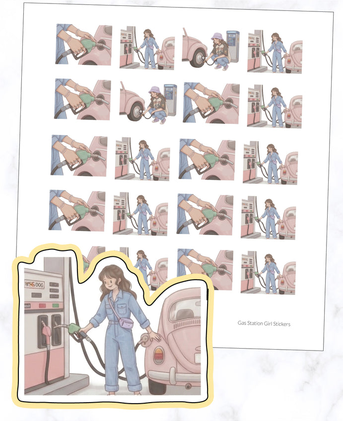 Gas Station Girl Planner Stickers