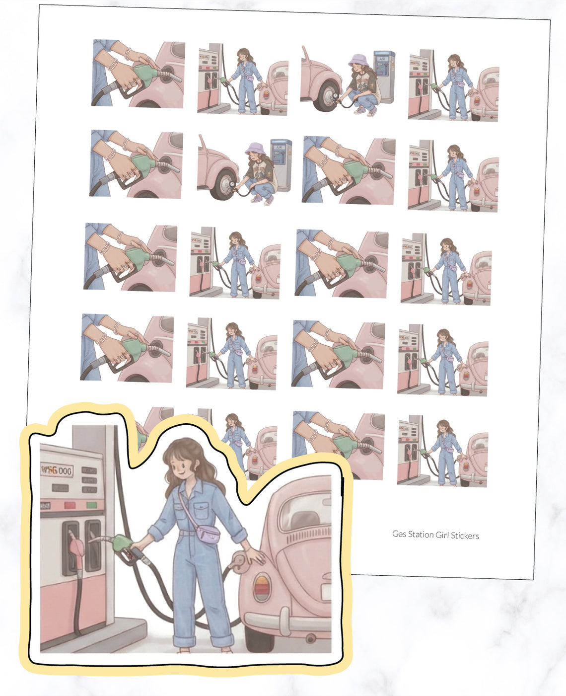 Gas Station Girl Planner Stickers