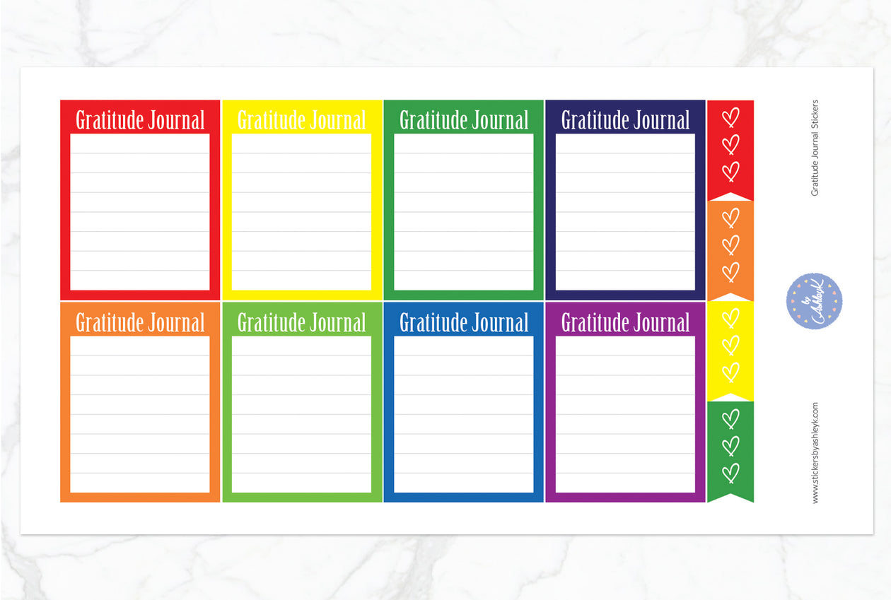 Gratitude Journal Stickers - Rainbow