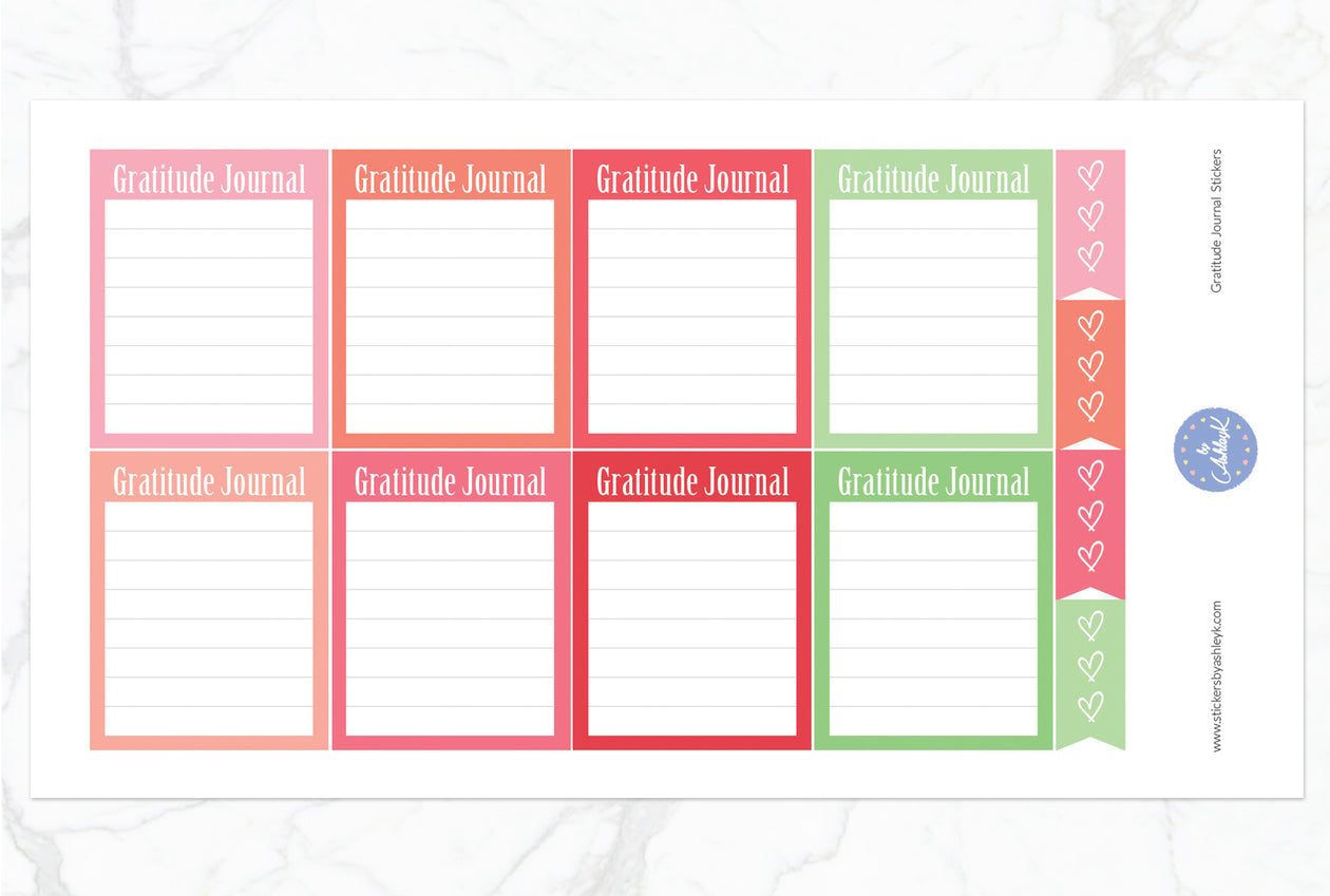 Gratitude Journal Stickers - Strawberry