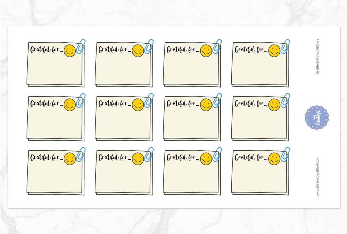 Gratitude Notes Planner Stickers