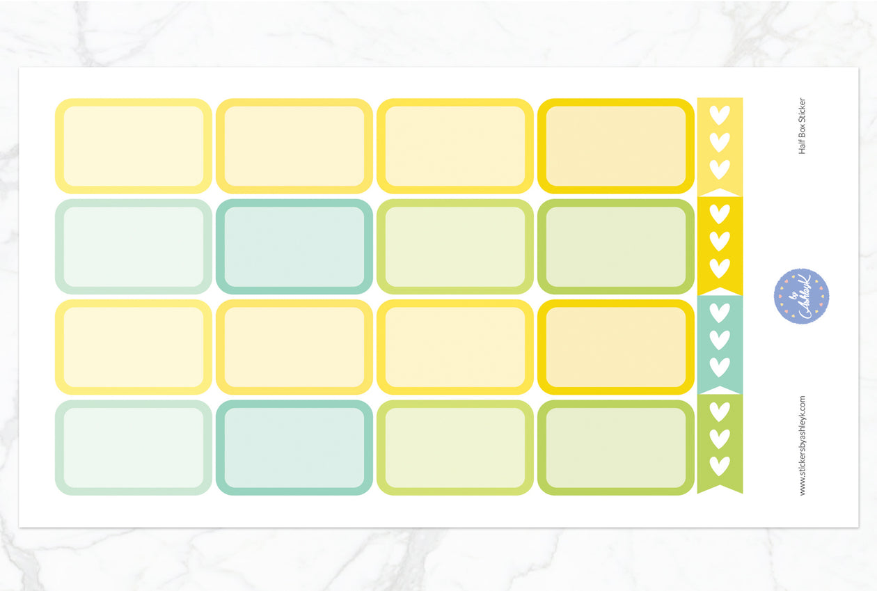 Half Box Planner Stickers - Lemon&Lime
