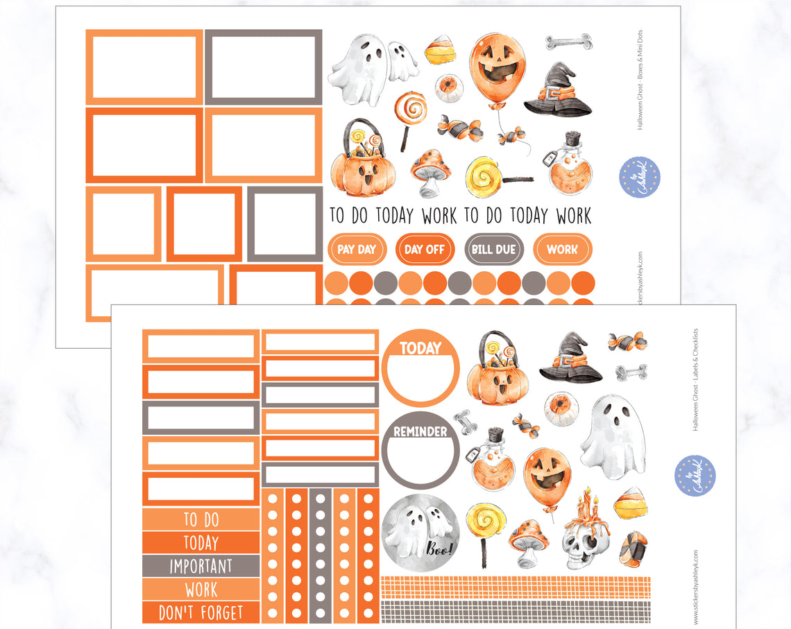 Halloween  Ghost Weekly Spread Stickers