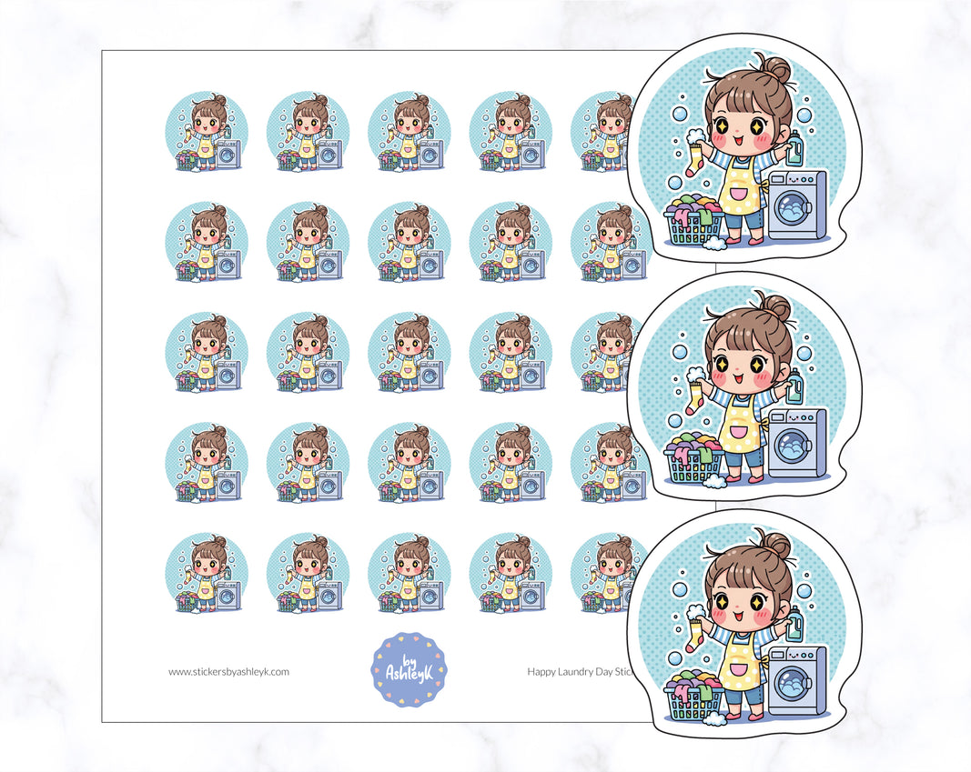 Happy Laundry Day Stickers