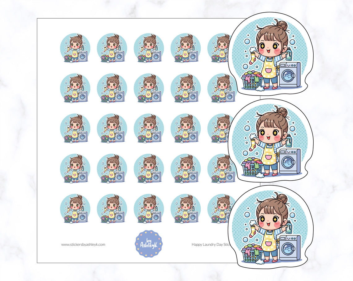 Happy Laundry Day Stickers