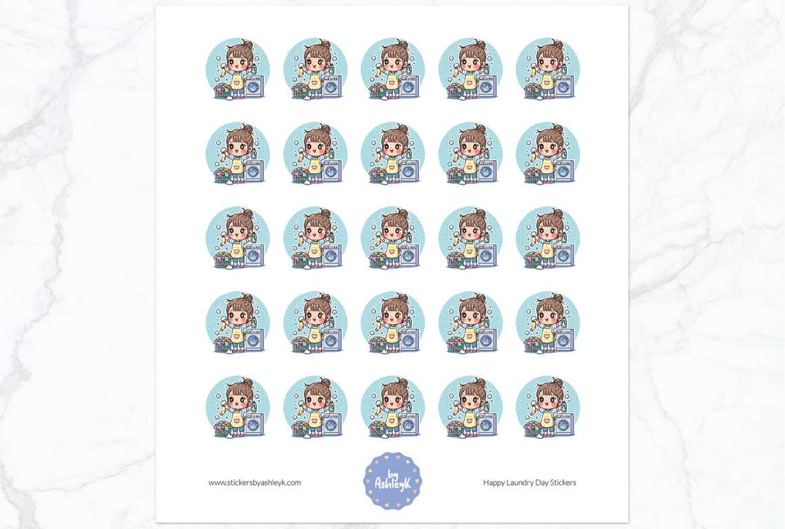Happy Laundry Day Stickers
