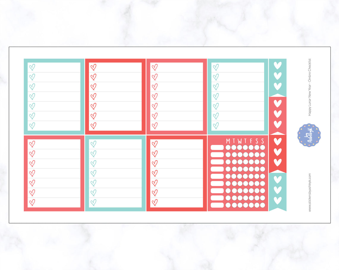 Happy Lunar New Year Weekly Kit  - Checklist Sheet