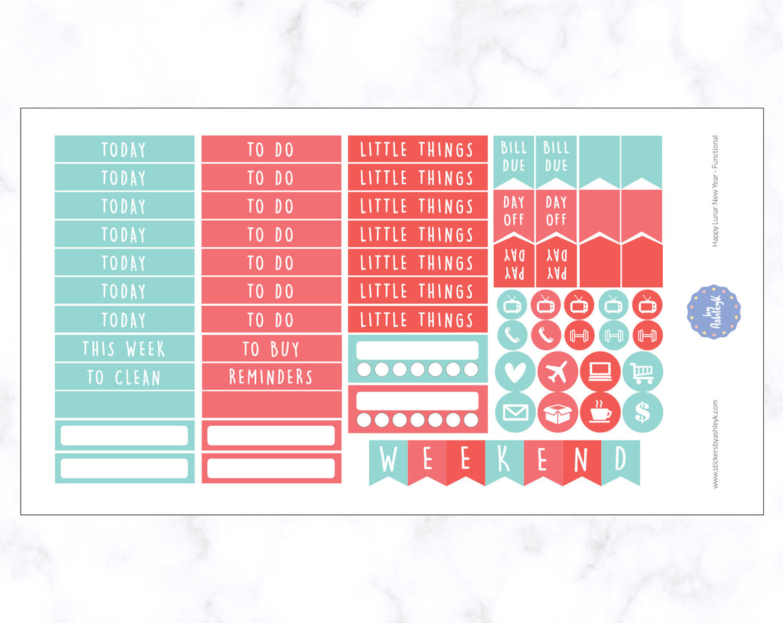 Happy Lunar New Year Weekly Kit  - Functional Sheet