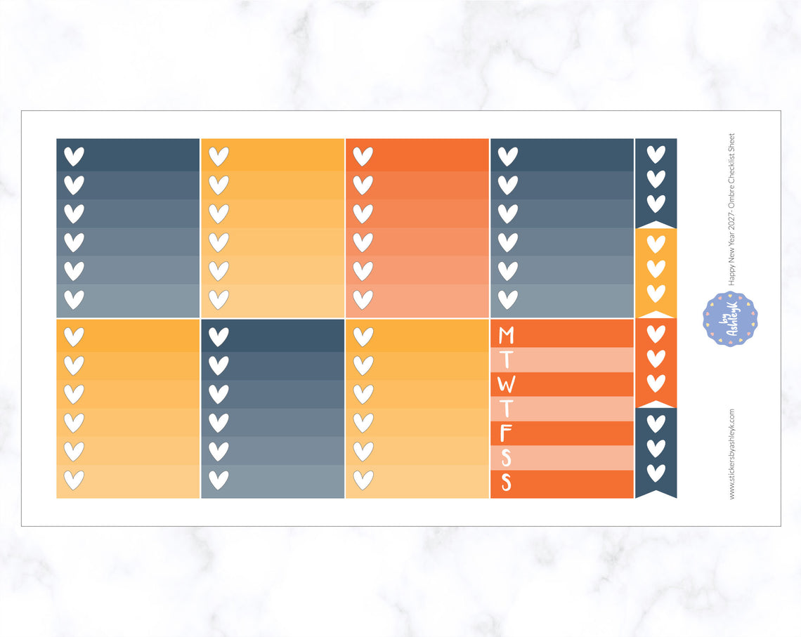 Happy New Year 2027 Weekly Kit  - Checklist Sheet